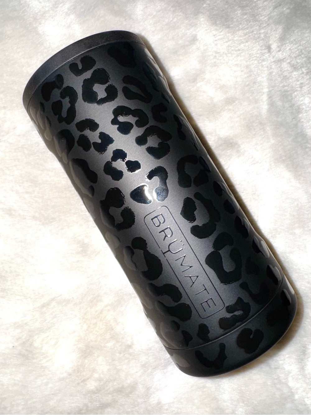 NEW! BRUMATE Onyx Leopard Hopsulator Slim Can Cooler Coozie 12oz New With Tag